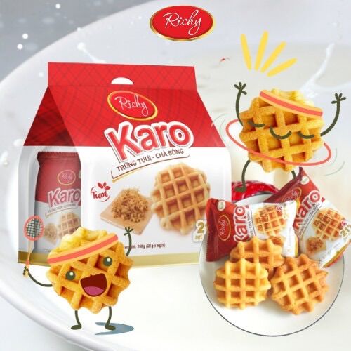 Combo 3 gói bánh karo chà bông tươi richy
