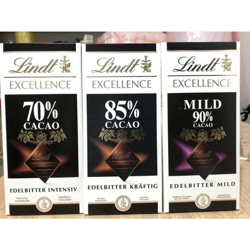 Socola Lindt Excellence Dark 70%, 85%, 90% Cacao (100g)