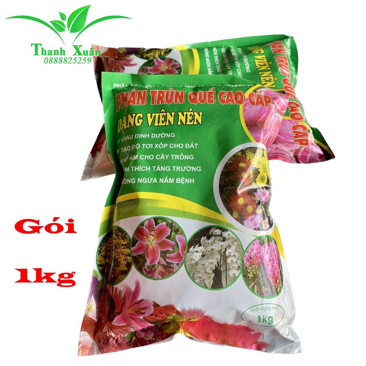 Phân Trùn Quế cao cấp dạng viên nén gói 1kg