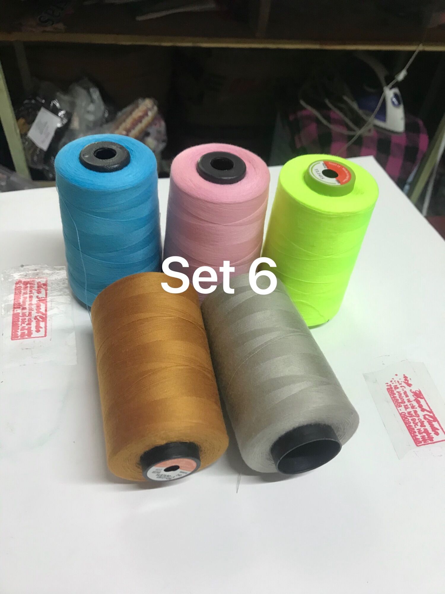 Set 5 cuộn chỉ may quần áo loại 5000m/cuộn