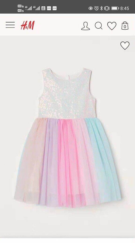 Váy bé gái sequins Cầu Vồng