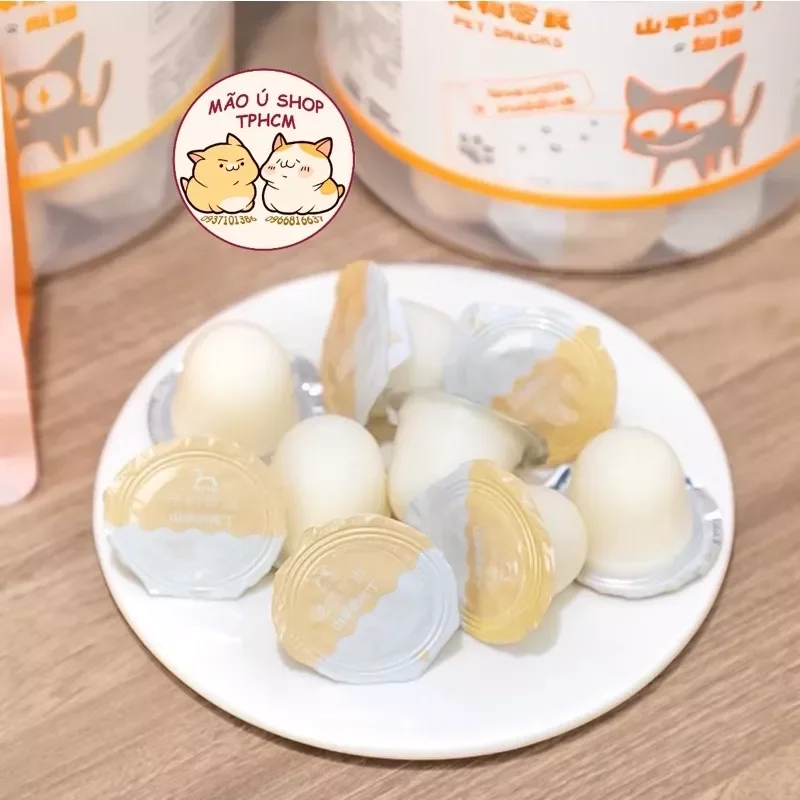 PUDDING SỮA DÊ VIÊN 15g- THẠCH RAU CÂU CHO CHÓ MÈO