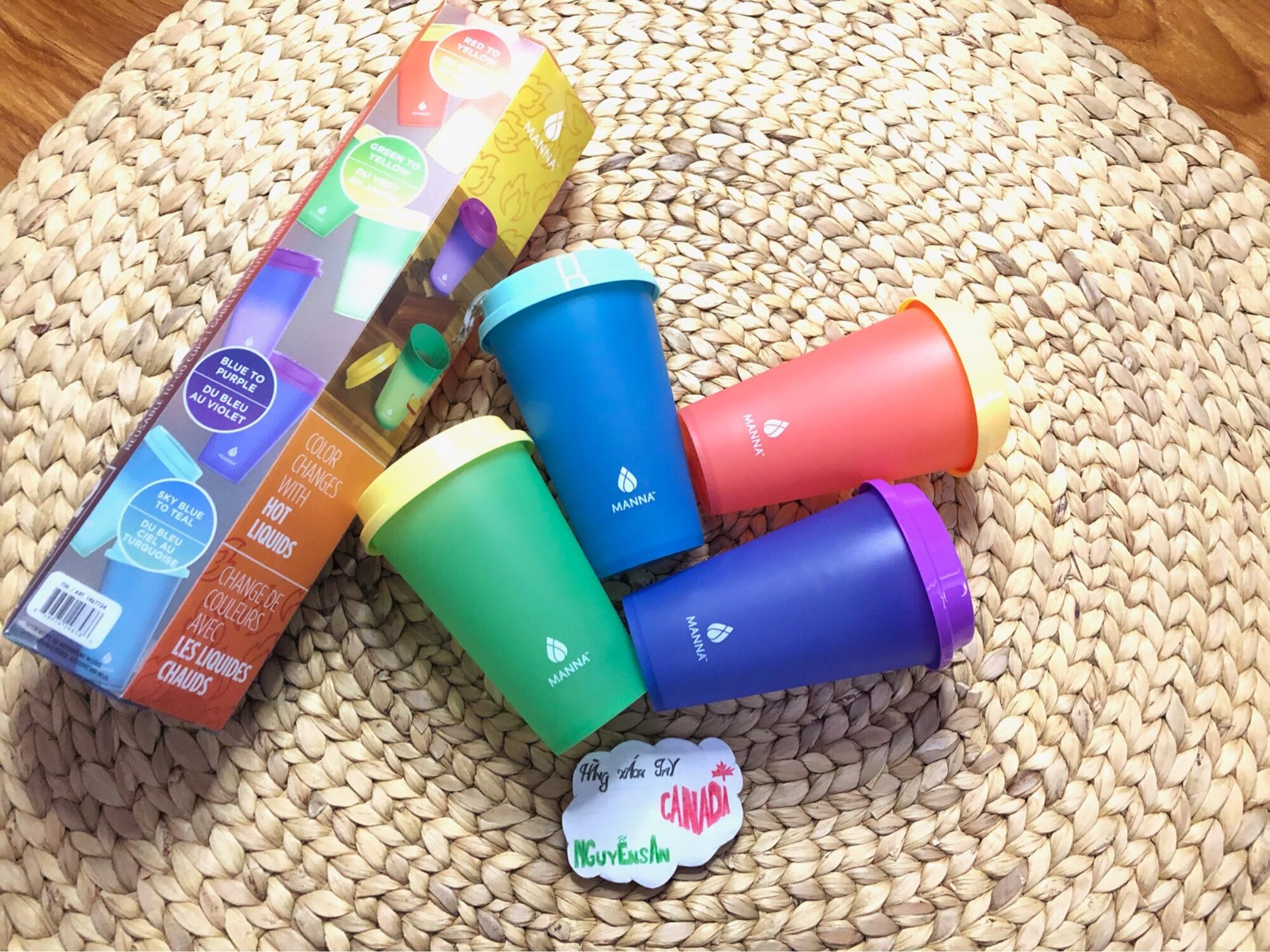 Ly nhựa nhám thay đổi màu bằng nước nóng 470ml