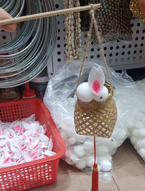 Thỏ bông thỏ ngọc handmade làm đèn lồng trung thu