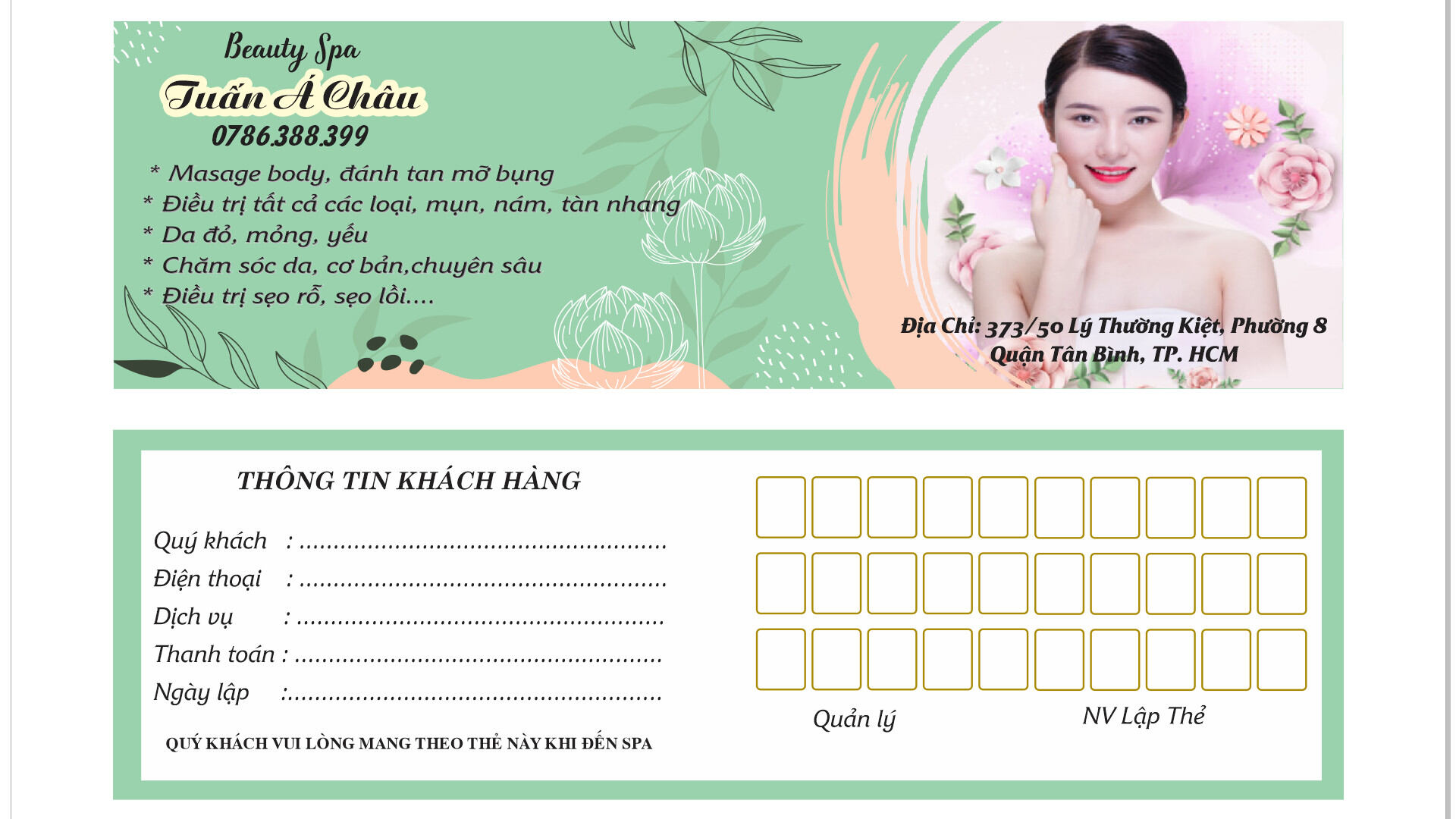 Thẻ liệu trình 100 cái , như ảnh. In hoàn thiện