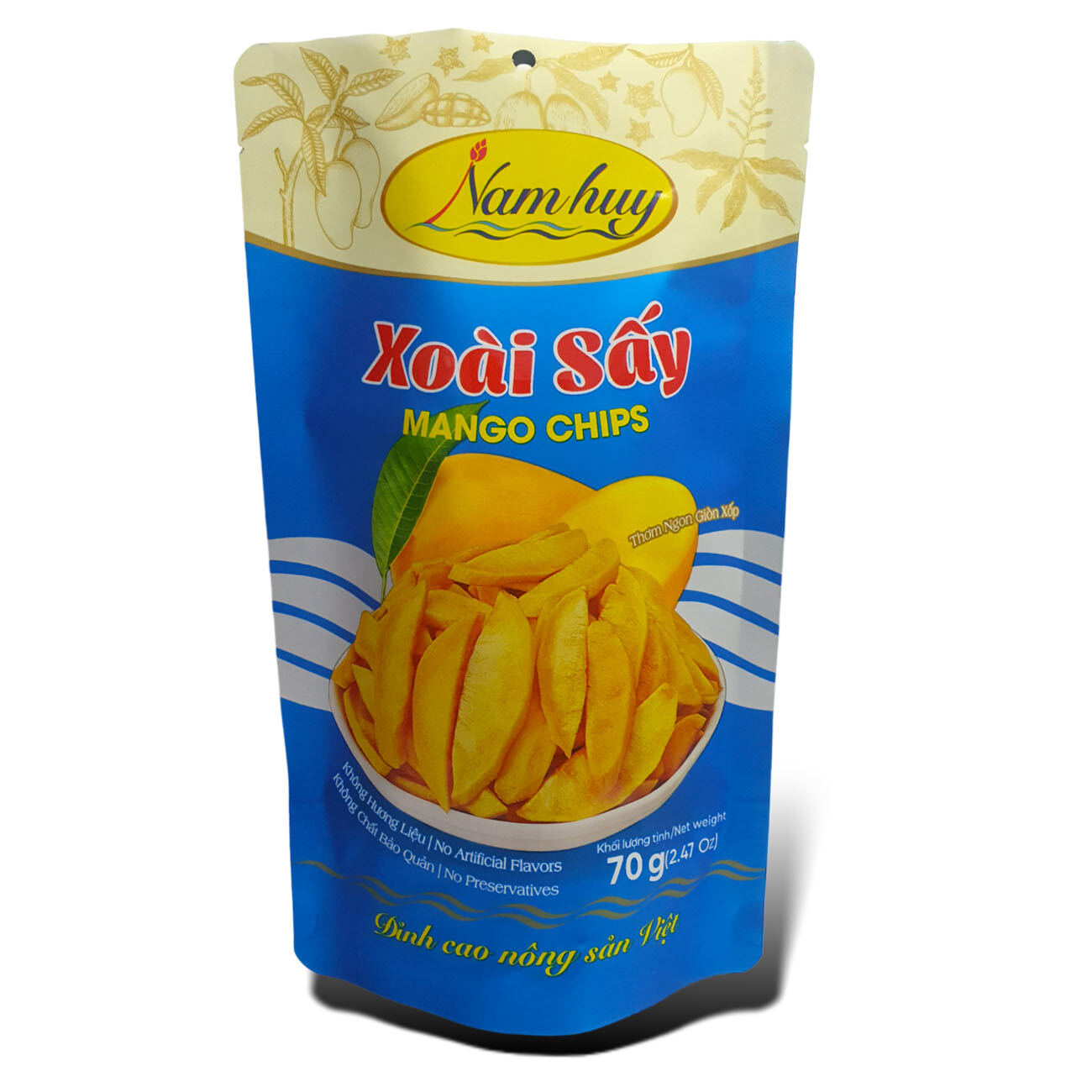 Xoài sấy giòn 70g nam huy ocop 4sao thơm giòn chua ngọt