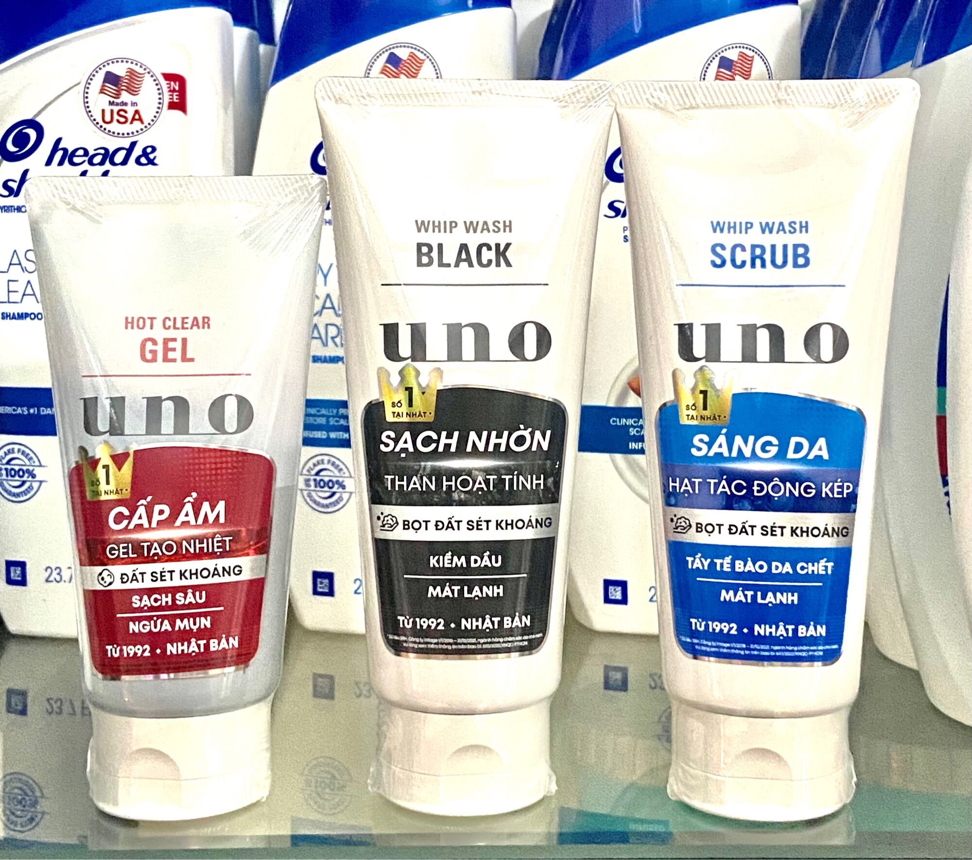Sữa rửa mặt uno shiseido whip wash for men nhật bản cho nam giới