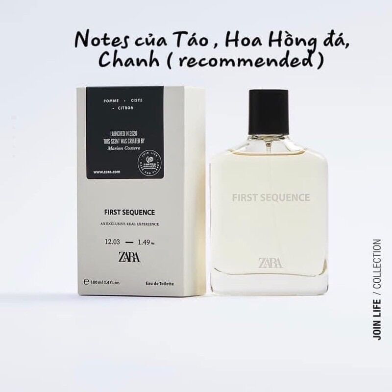 NƯỚC HOA NAM ZARA FIRST SEQUENCE EDT 100 ML (3,4 FL. OZ).