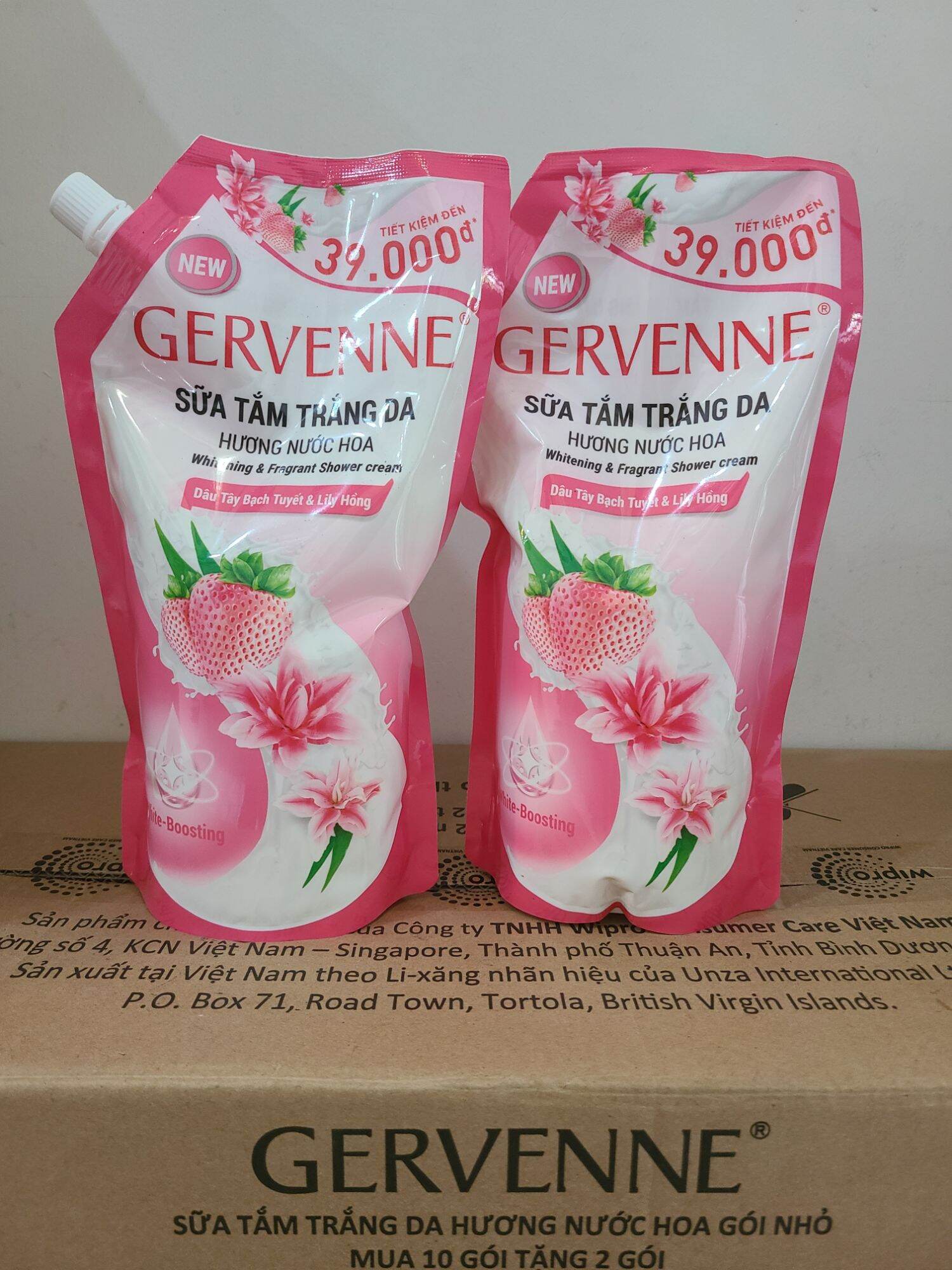 com bo 2 túi sữa tắm gervenne 900g