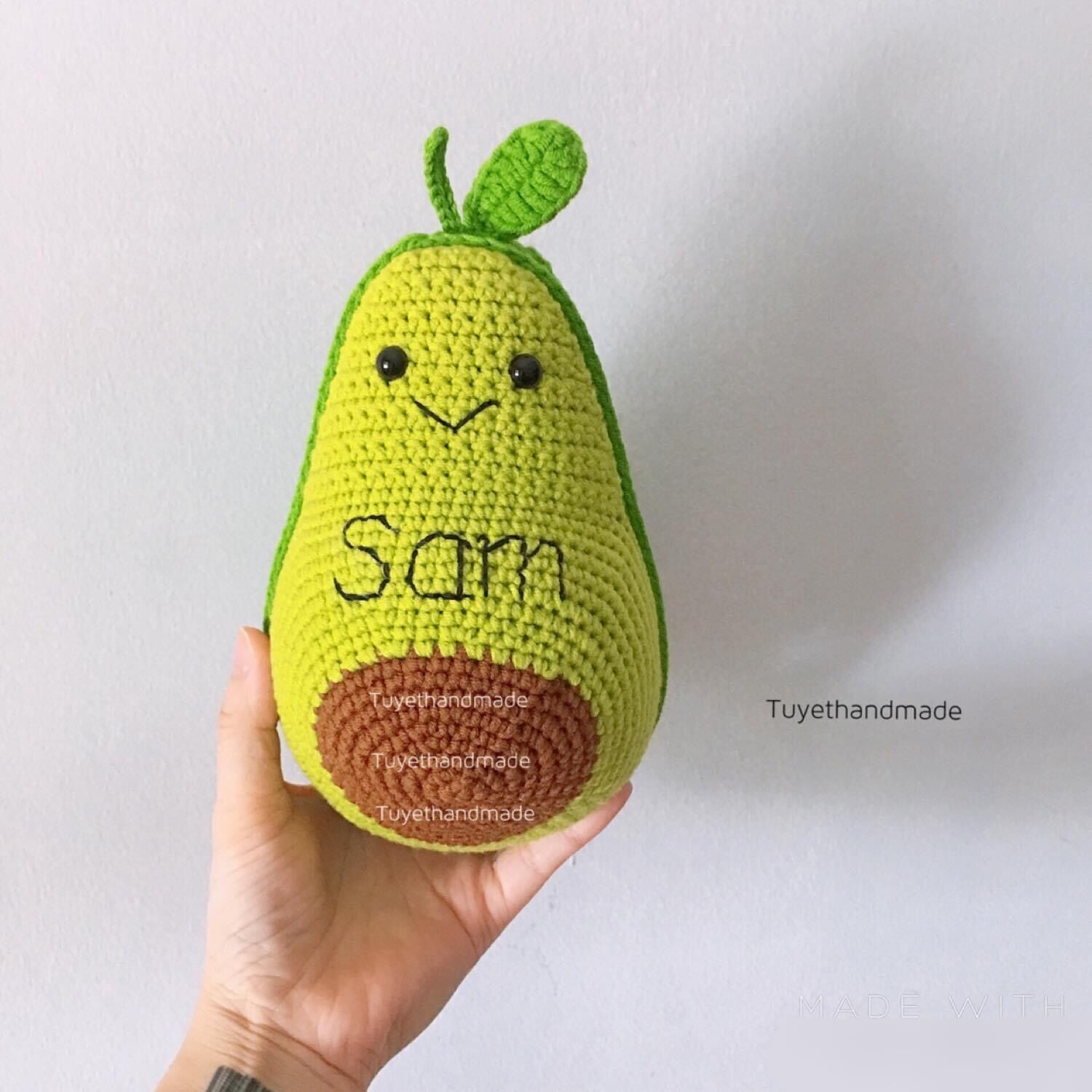 Hoa quả móc len - quả bơ handmade