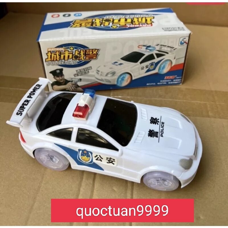 Đồ chơi xe cảnh sát nhạc đèn tự tiến lùi