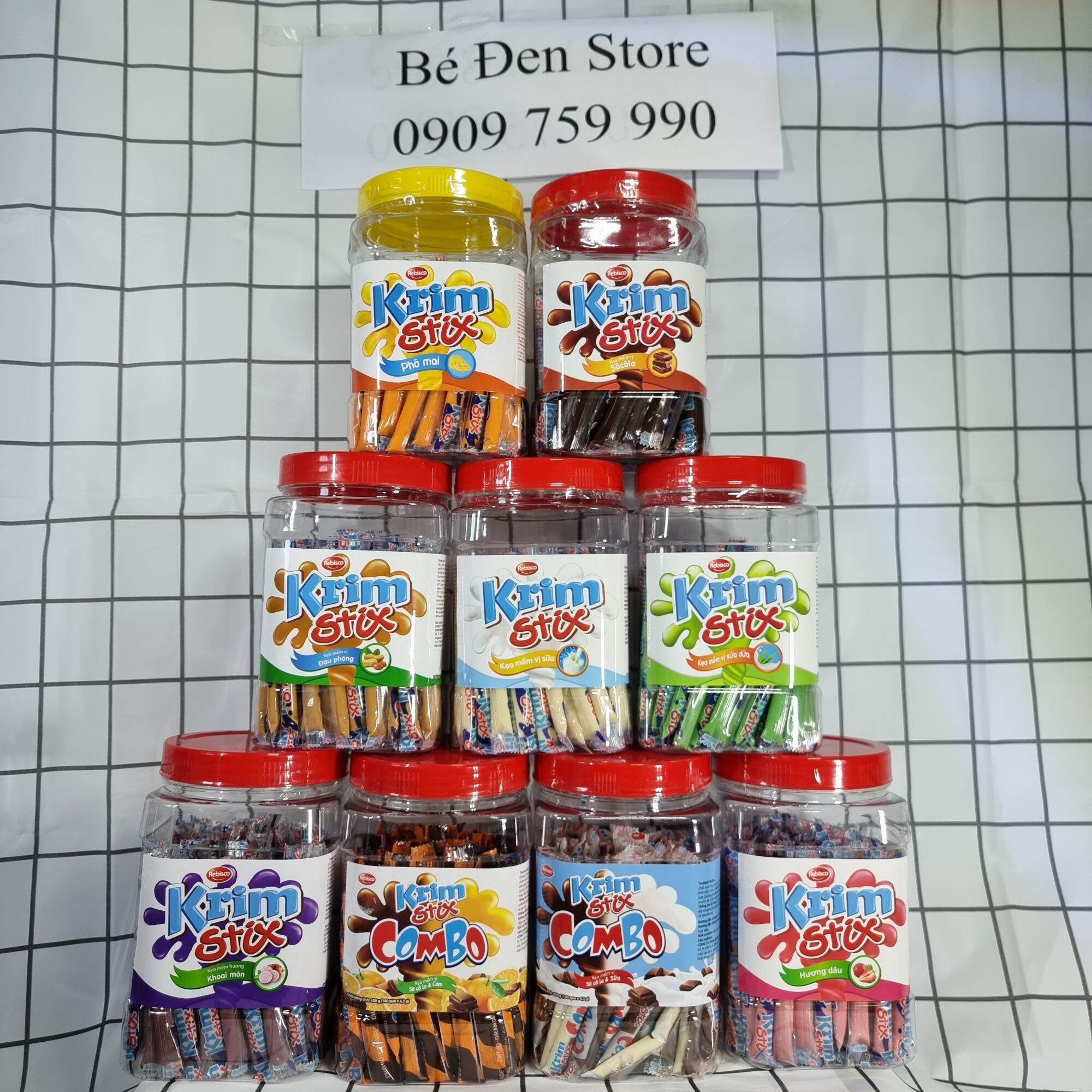 [HCM]Krim Stix mix 4 vị 1 hộp 100 cây