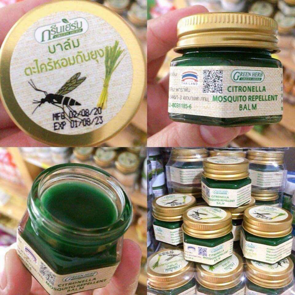 DẦU CÙ LÀ GREEN HERB MUỖI SẢ (nắp thiếc) - THAI LAN 20Gr