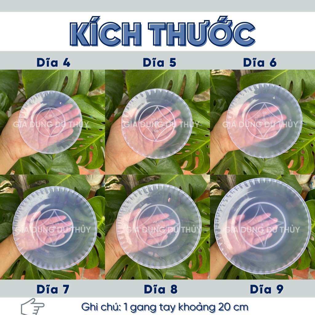🌺Combo 10 Dĩa Nhựa Xanh, Trắng (DĨA SÂU, 4 Cở Nhỏ)