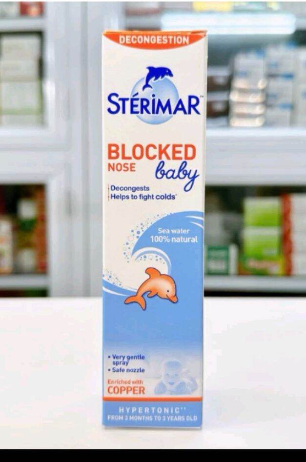[Date 2028] Xịt mũi cá heo Sterimar Pháp Chai 50ml - giúp làm sạch hết nghẹt mũi cho trẻ sơ sinh
