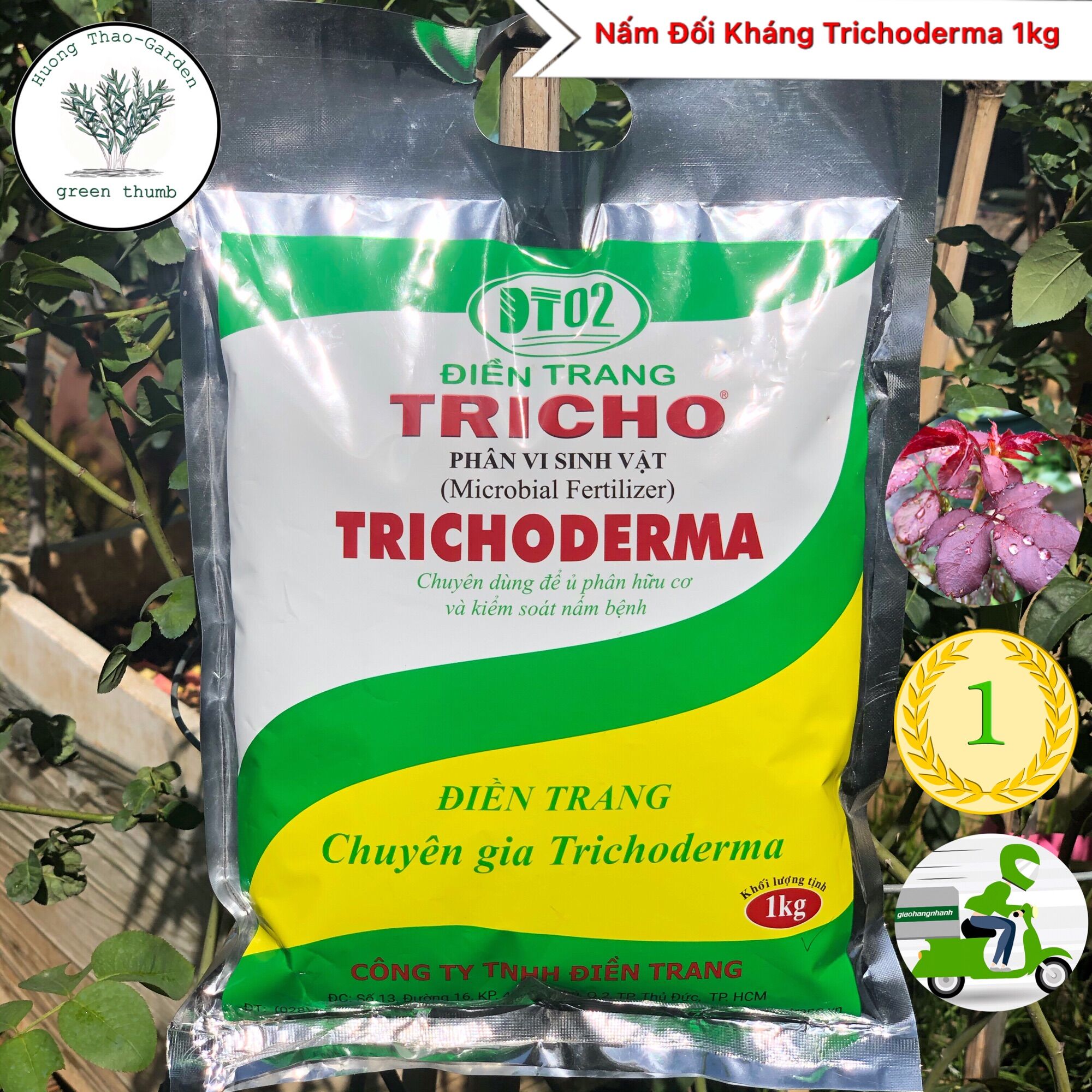 Nấm đối kháng trichoderma phân hữu cơ vi sinh - chế phẩm ủ rác 1kg