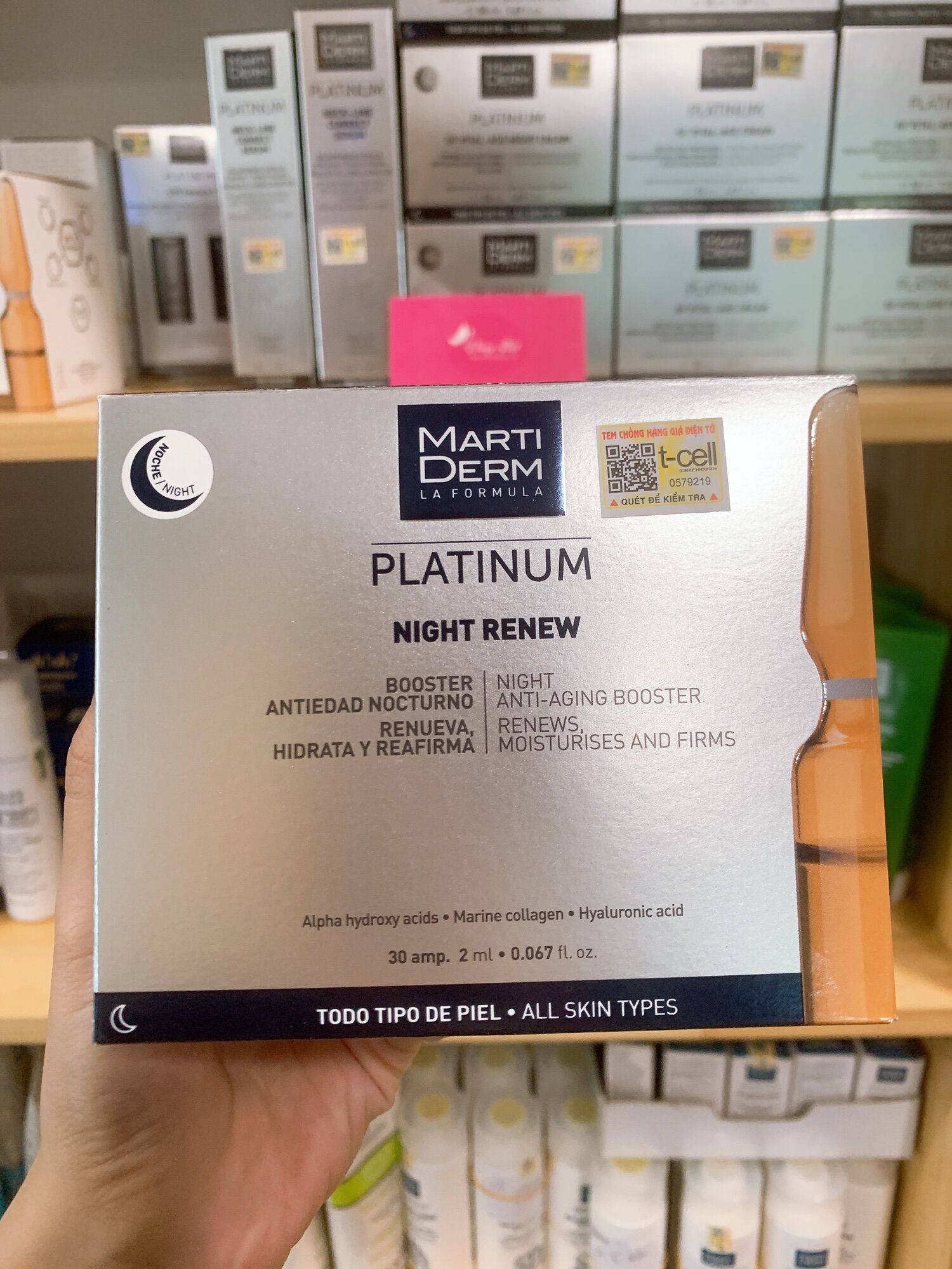 Ampoule Chống Lão Hoá & Tái Tạo Da Ban Đêm - MartiDerm Platinum Night Renew Ampoule