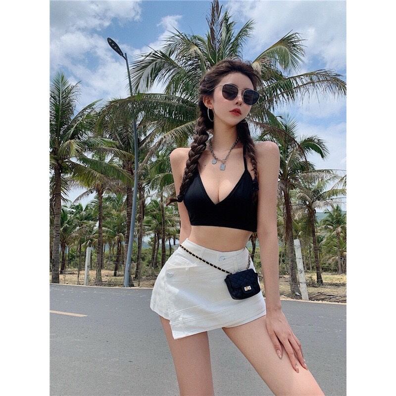 Quần giả váy chéo tà cực dễ phối top1