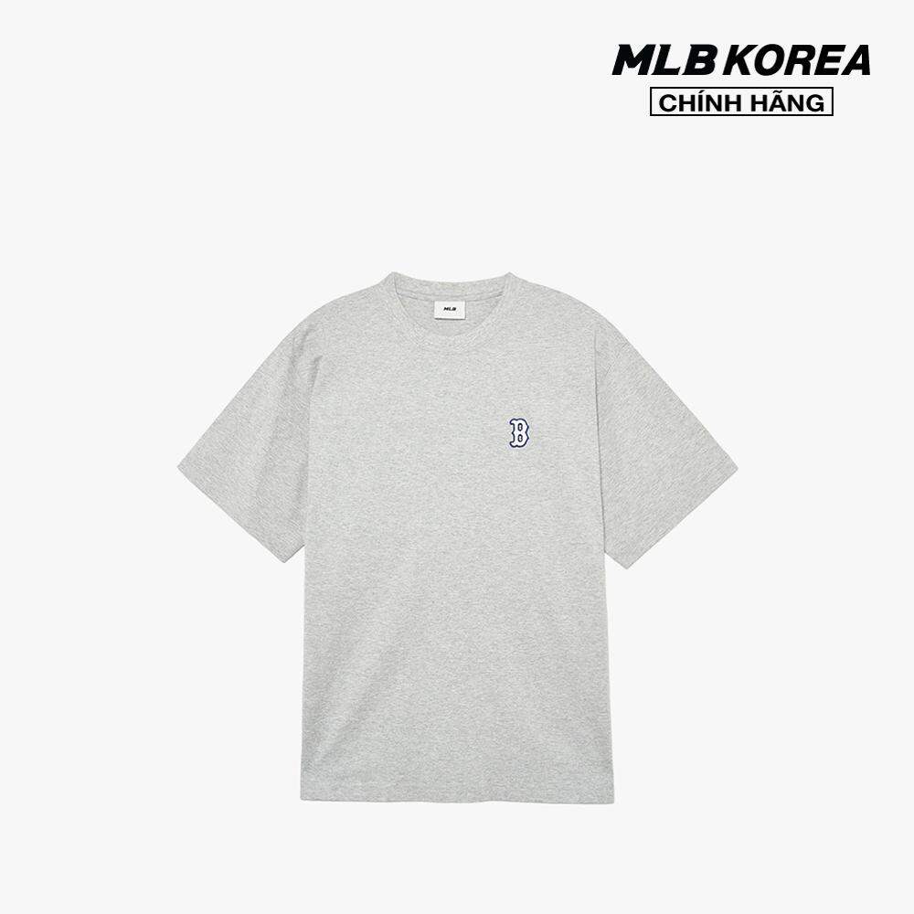 Mlb - áo thun unisex cổ tròn tay ngắn hiện đại 3atsb0434-43mgs
