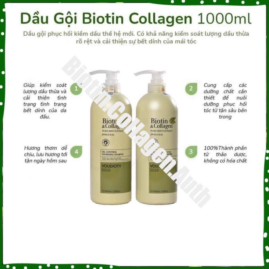 Dầu Gội Xả Biotin Collagen Xanh Lá ( Hàng Chính Hãng )