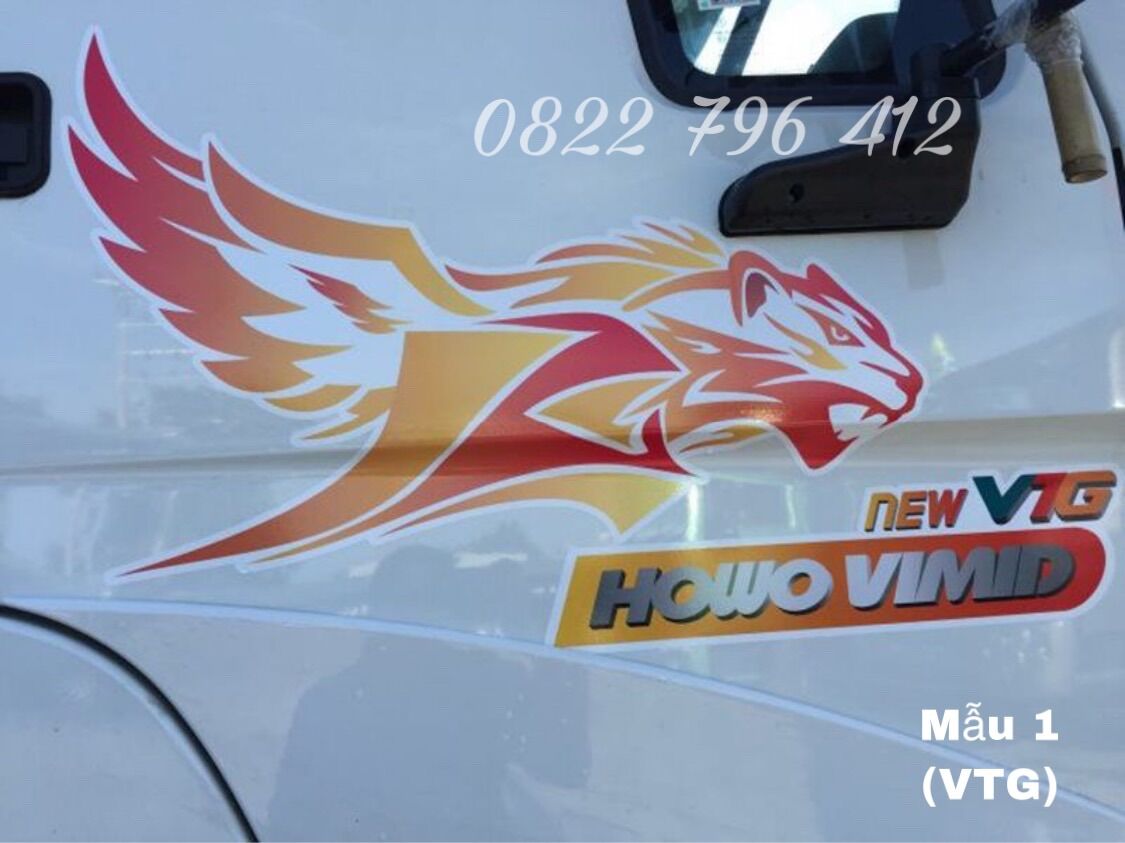 Tem dán xe tải Howo 3 chân , 4 chân