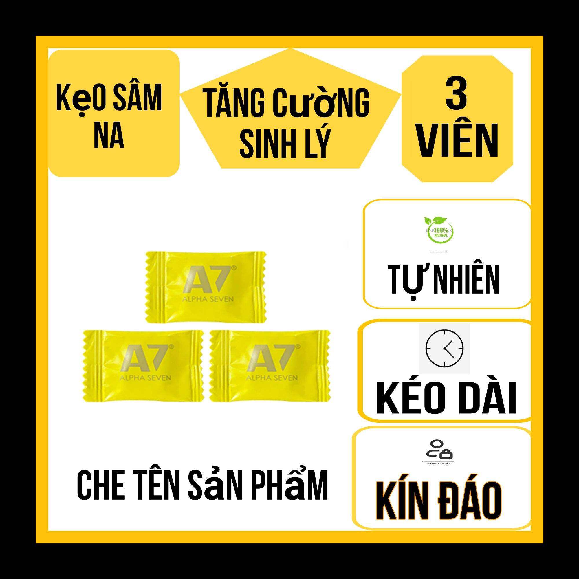 3 Viên Kẹo sâm vàng A7- chính hãng- viên mềm