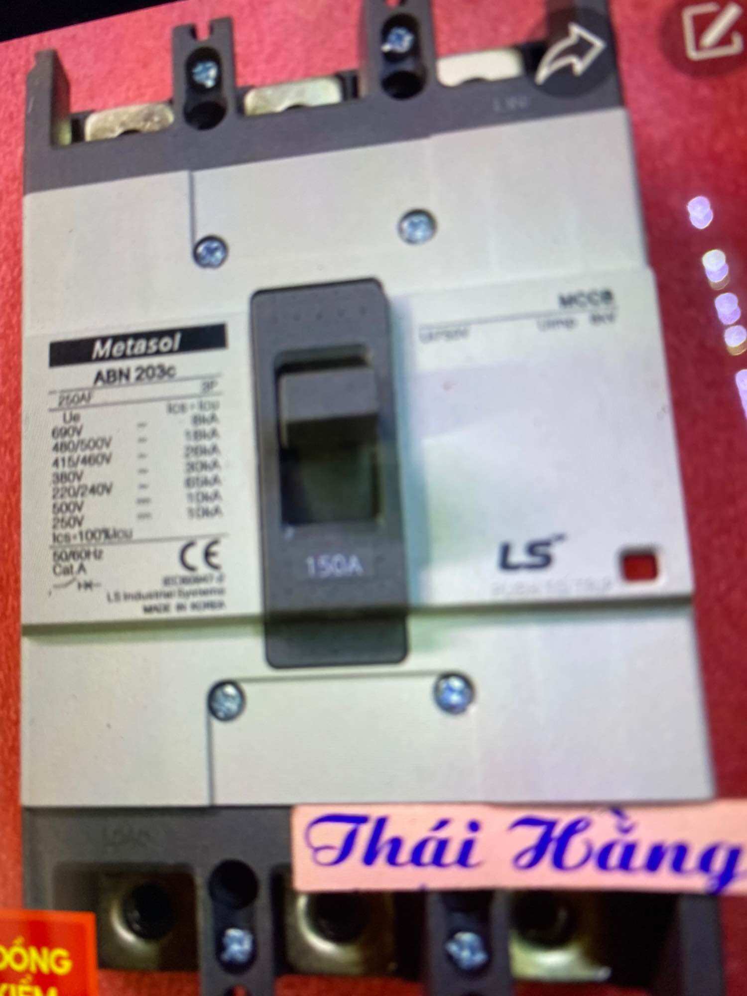 Attomat Metasol ABN203c-3 pha -150A-LS