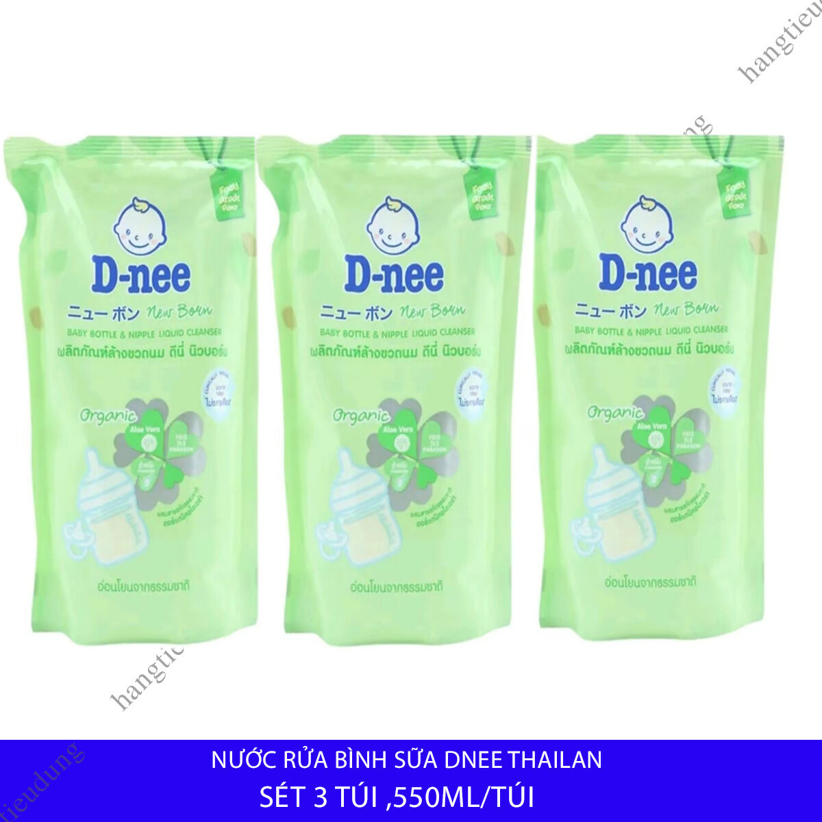 3 túi Nước rửa bình sữa dnee thái lan túi 600ml