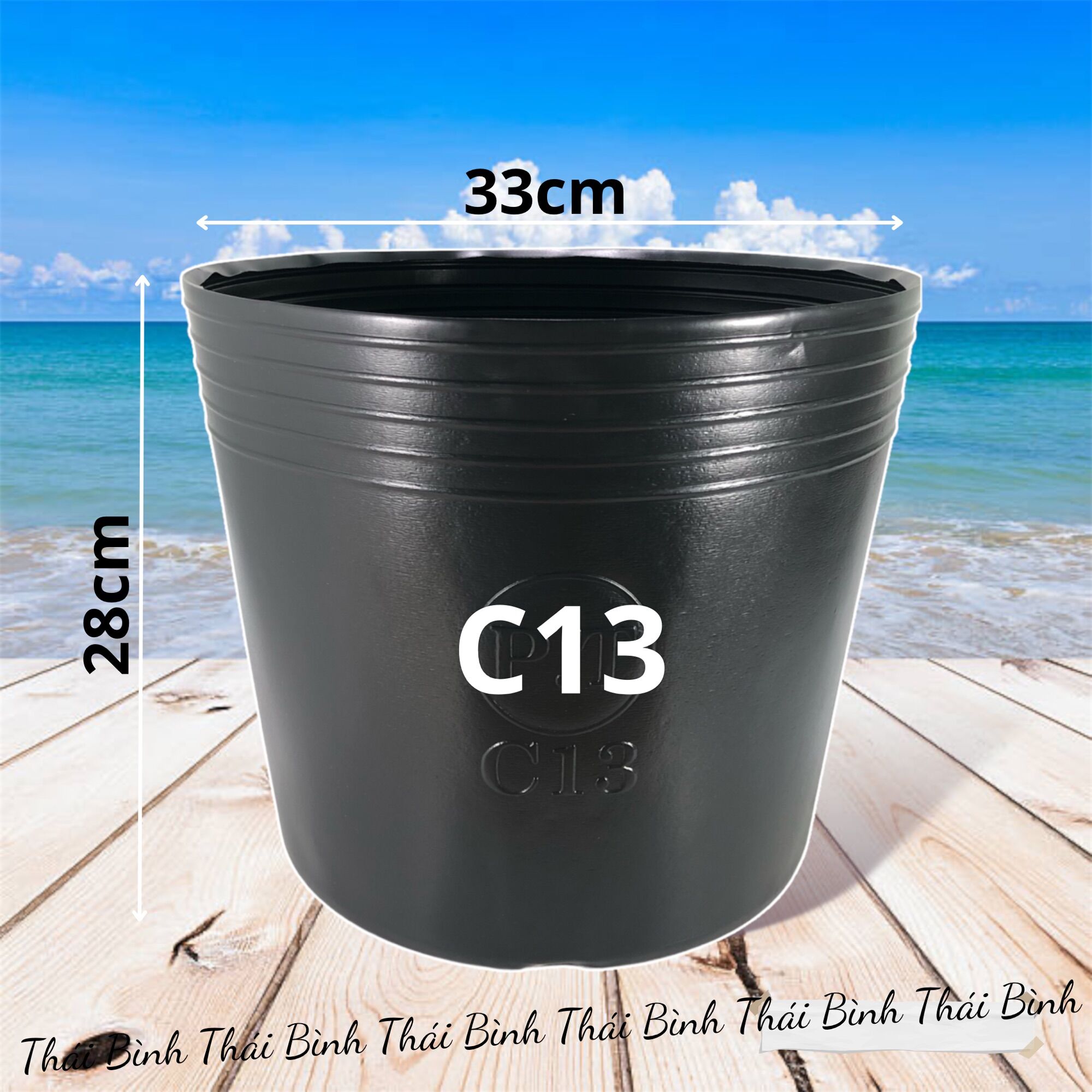 Chậu nhựa đen c13 trồng cây - chậu nhựa thái bình