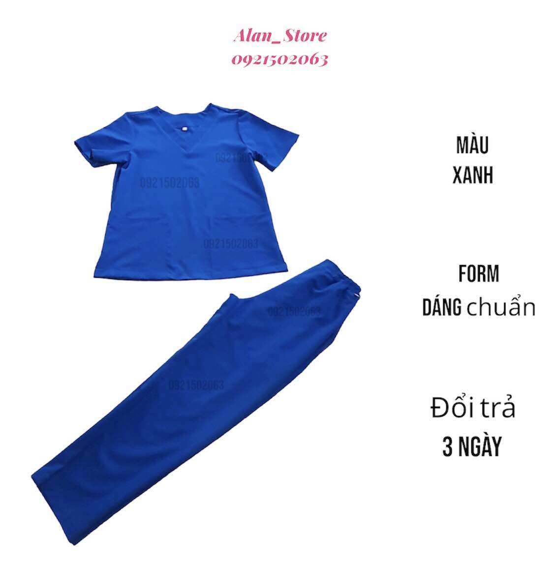 ĐỒNG PHỤC SPA/Y TẾ COTTON CO GIÃN MÀU XANH