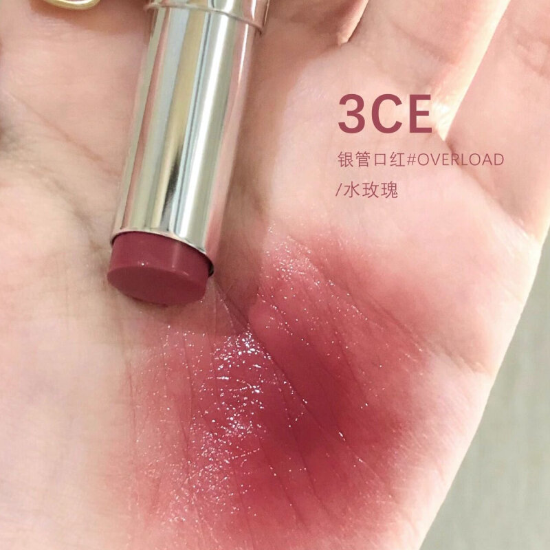 Son môi ống bạc 3ce overload son môi dâu tây hoa hồng vải sweetner son môi mặt gương nước dưỡng ẩm