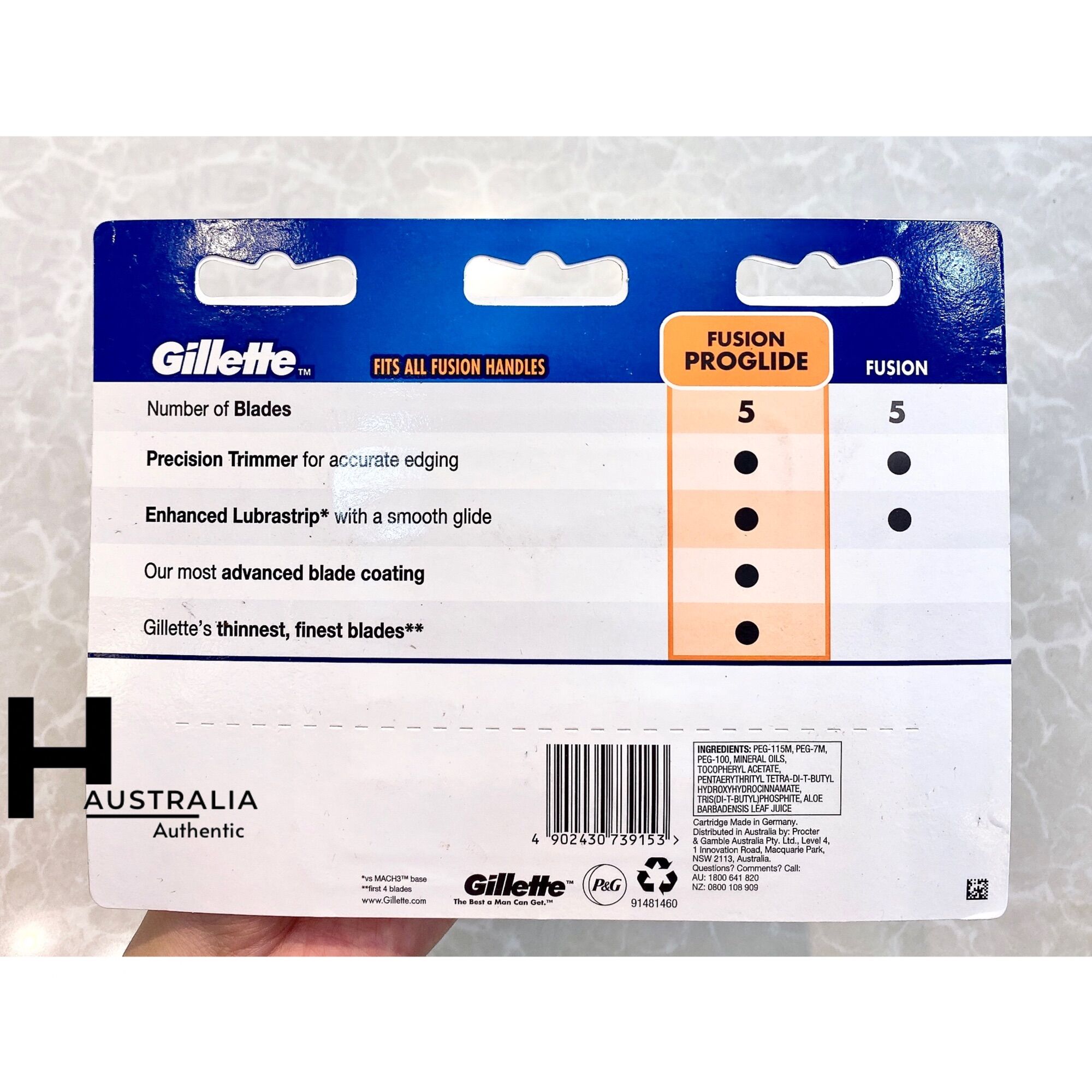 Lưỡi Dao Cạo Râu Gillette Fusion Proglide ( Set 8 Lưỡi ) - Úc