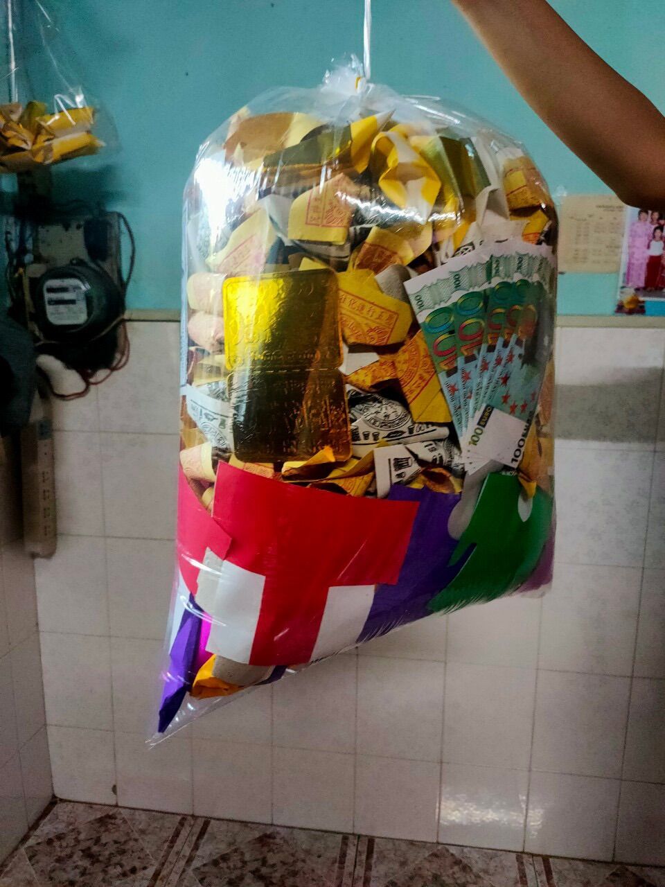 Combo 2 bịt cúng cô hồn tháng 7 đầy đủ tiền cúng vao 45 cm ngang 35 cm