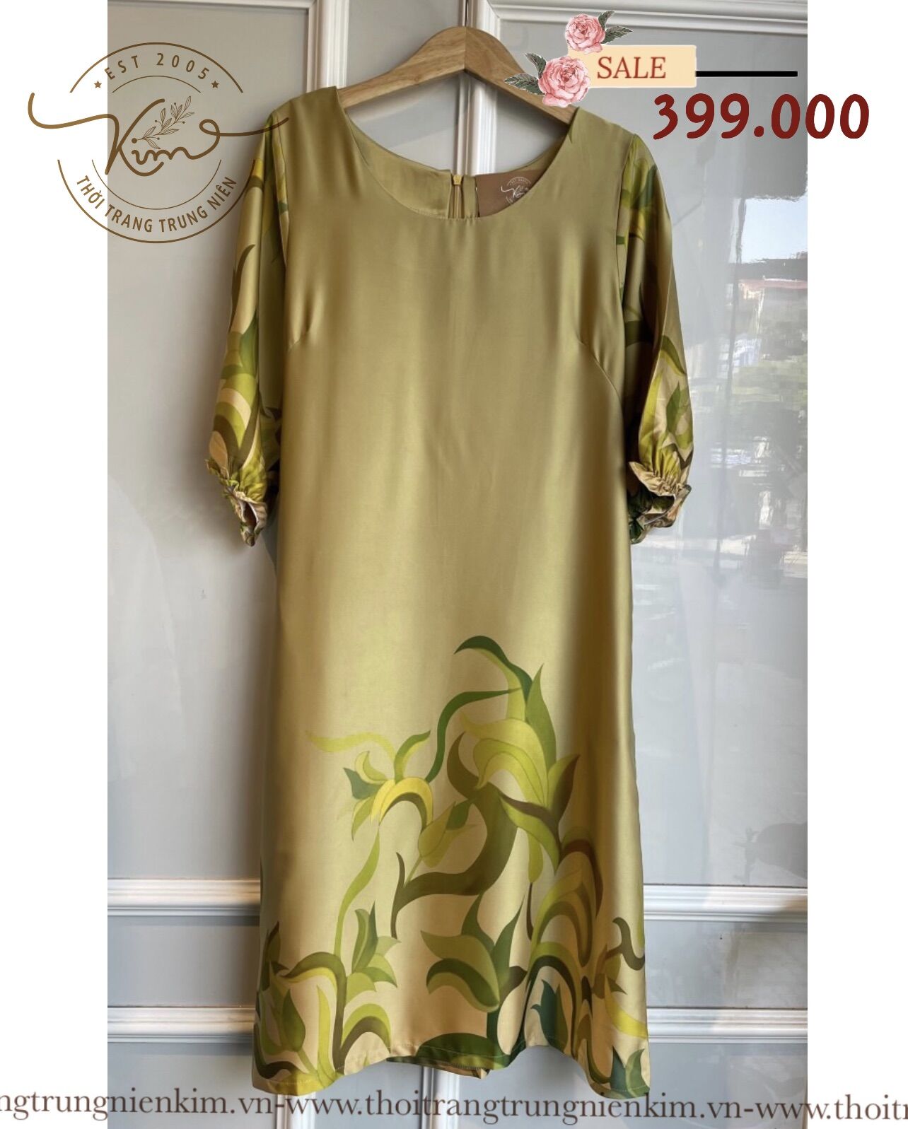 Đầm lụa trung niên sang trọng Bigsize