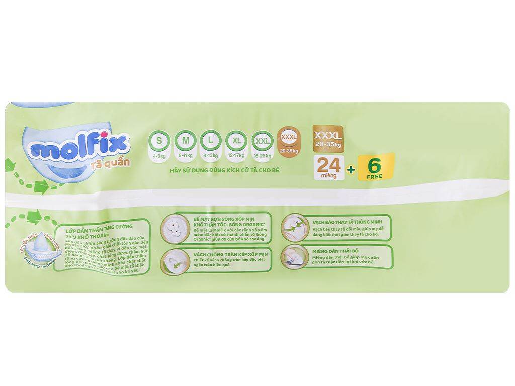 Tã quần Molfix XXXL 24 (20-35kg).