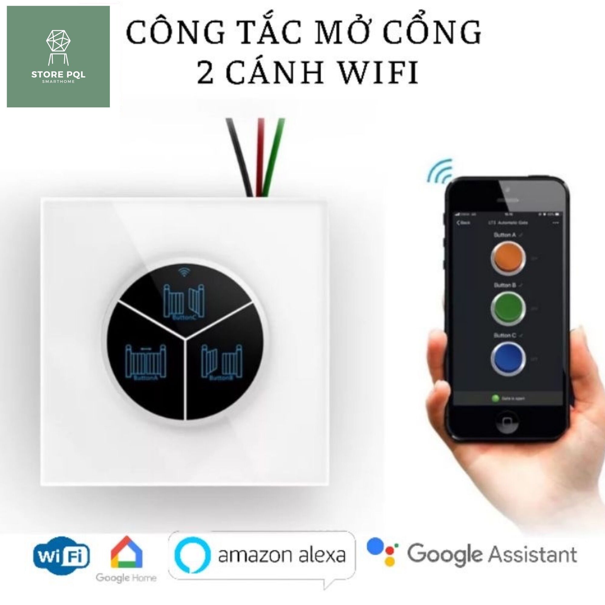 Công tắc mở cổng 2 cánh tự động lt3x điều khiển điện thoại, công tắc cửa cuốn