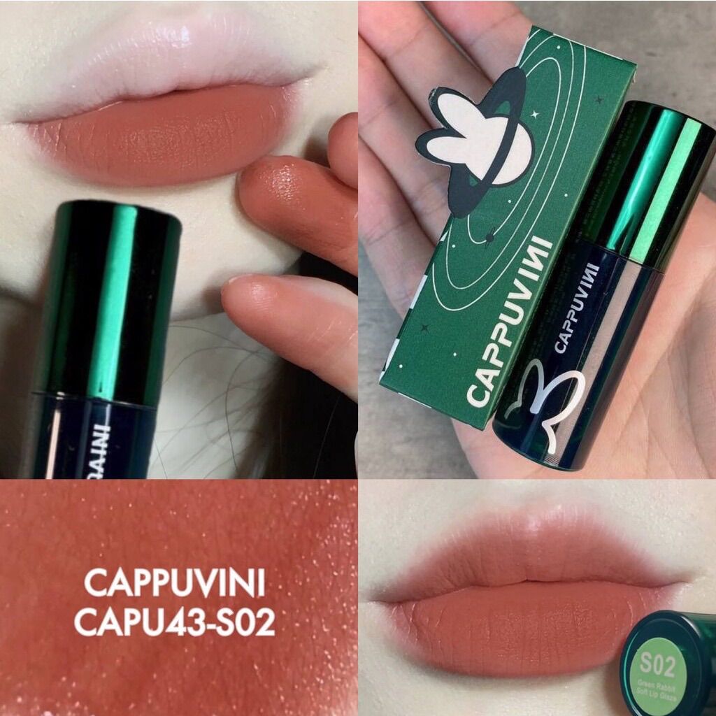 Son Tint Bóng Thỏ Đen Hồng CAPPUVINI Clarinet Lip Gloss