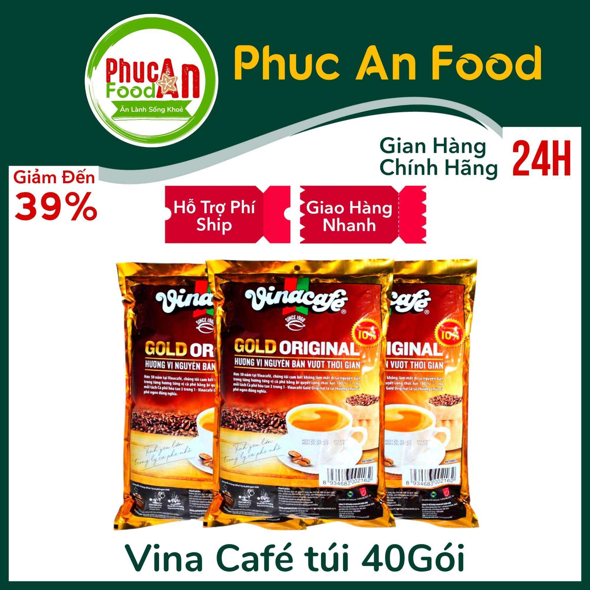 VINA CÀ PHÊ 3 IN 1 BỊCH 40 GÓI 20 GRAM
