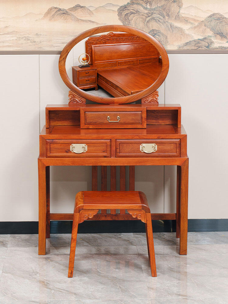 Lush age | New Chinese Style Redwood Dressing Table with Mirror Giá 47,714,000 Đồng*Miễn phí vận chuyển