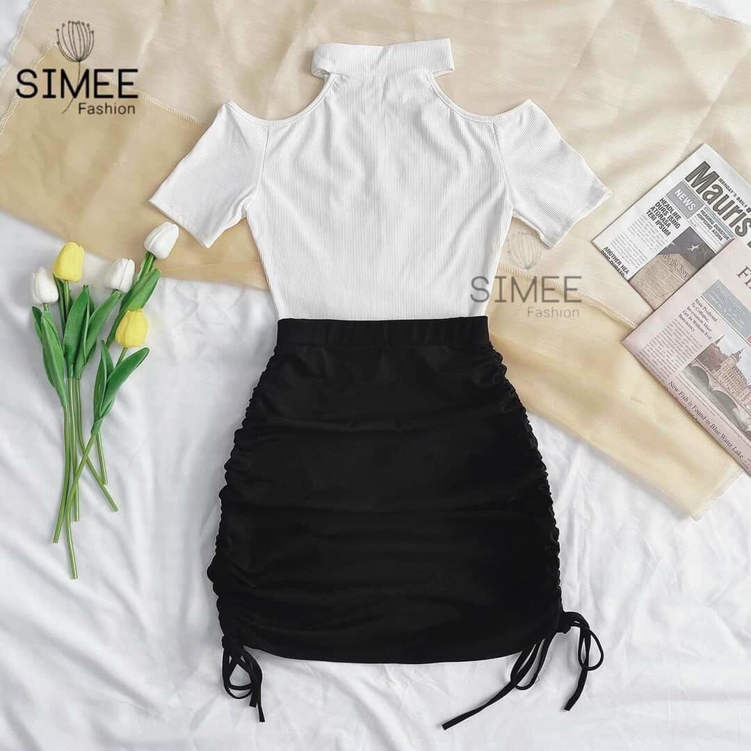 ÁO SƠ MI NHỎ KIỂU DÂY CUỐN EO CROPTOP FORM 45KG(PC)