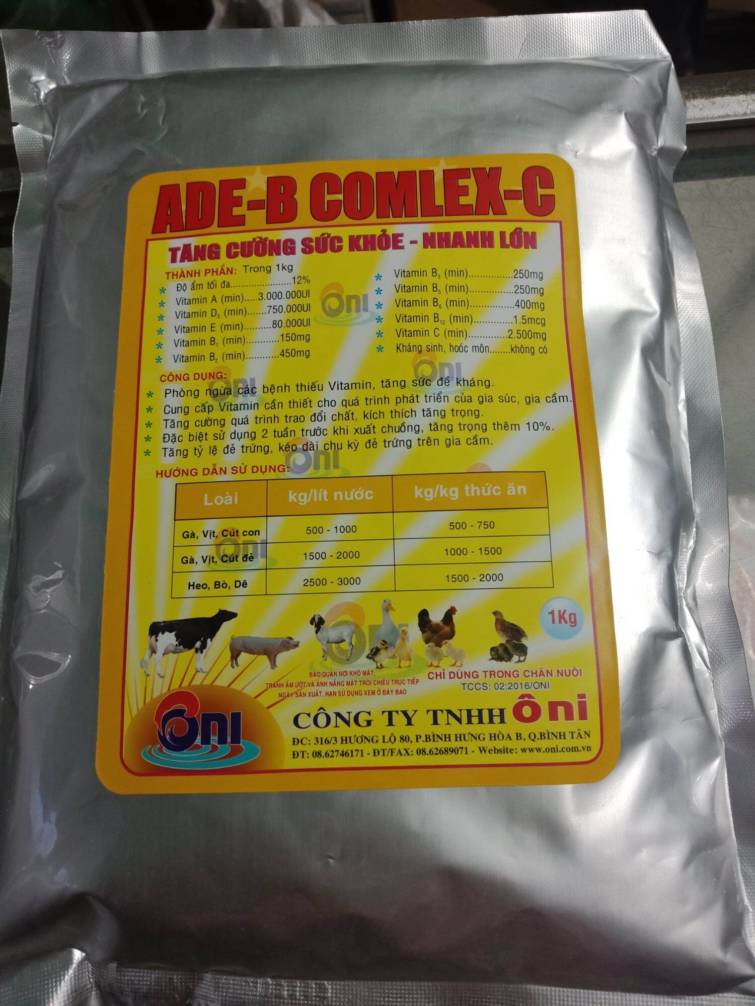 5 GÓI ADE - B COMLEX -C (1KG) cho gà vịt heo bò