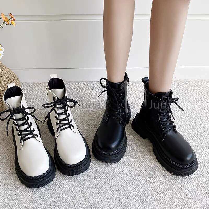 Giày Bốt marrtin đế bệt phong cách hàn quốc - Boots chiến binh trẻ trung quảng châu