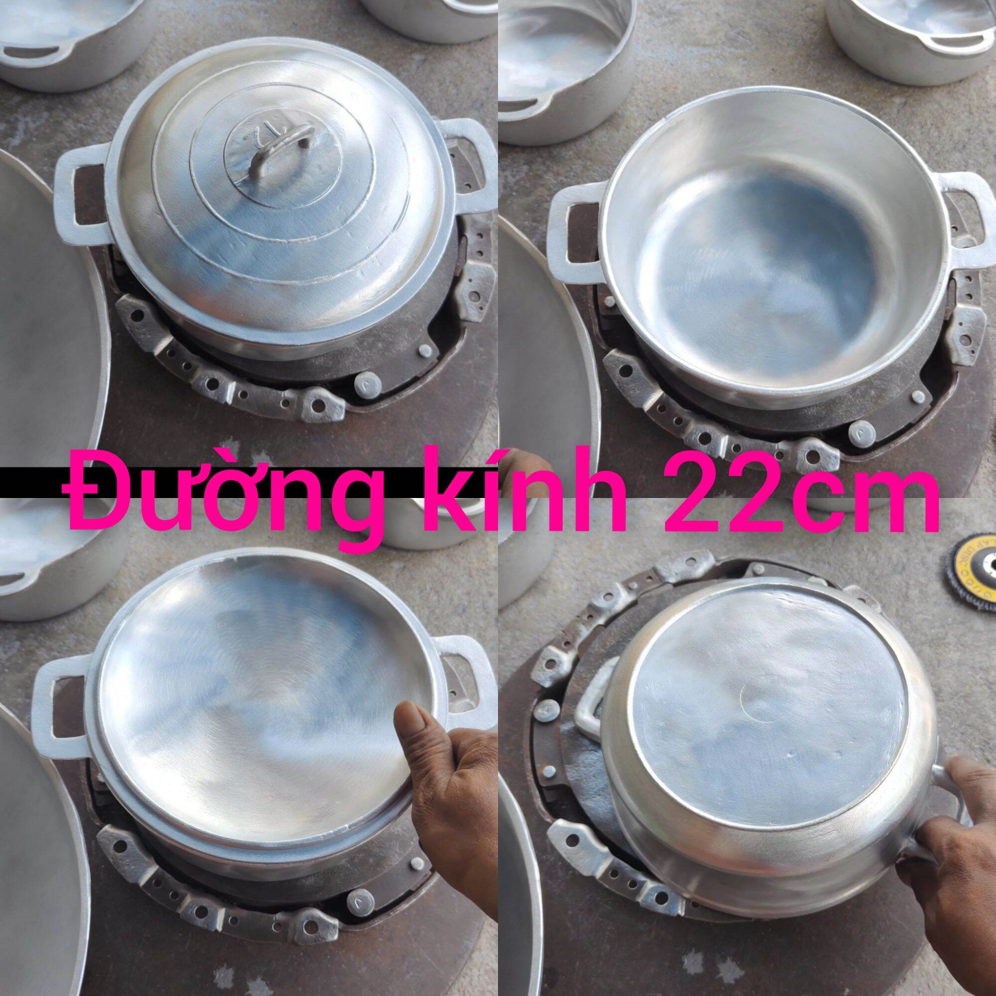 Nồi GANG ĐÚC BẰNG THỦY LỰC ĐƯỜNG KÍNH 22 CM NĂNG 1,7 KG