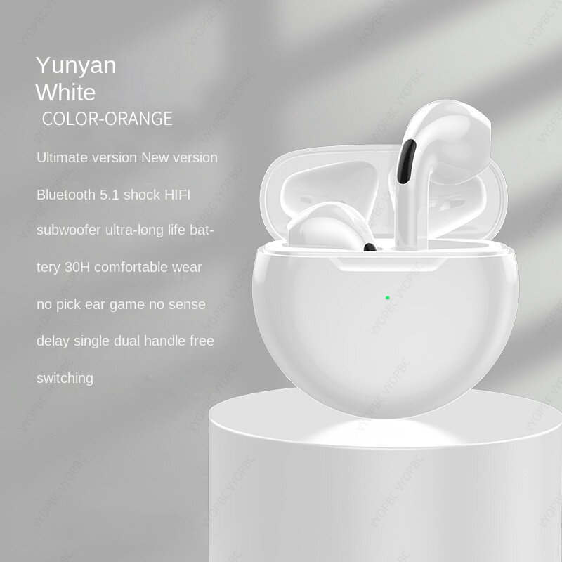 Không khí ban đầu pro 6 tws không dây bluetooth tai nghe mini vỏ earbuds tai nghe tai nghe cho xiaomi android apple iphone tai nghe