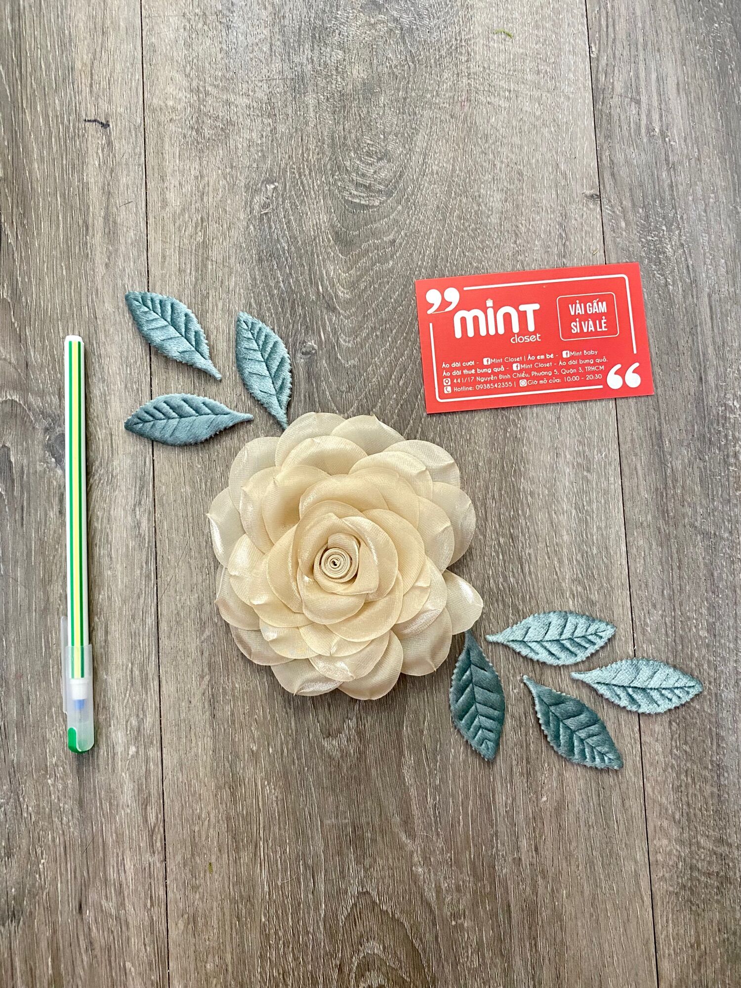 Set hoa đính kết áo dài đầm, váy