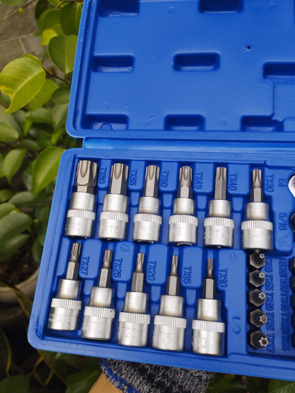 Bộ tuýp E và lục giác hoa thị 34 chi tiết 3/8