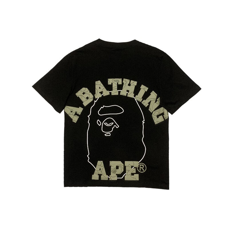 Áo Thun Nam Tay Ngắn Cổ Tròn Cotton Nguyên Chất BAPE Mùa Xuân Hè Thường Ngày Trẻ Trung Cặp Đôi Họa T