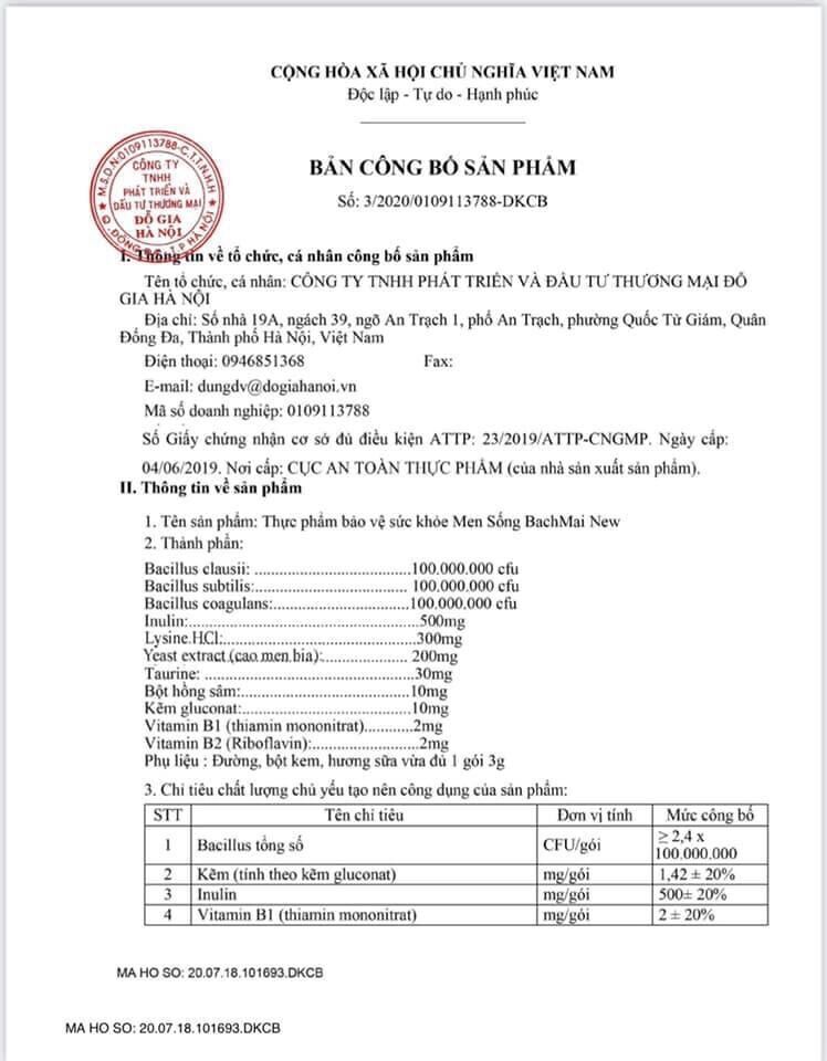 Men sống Bạch Mai