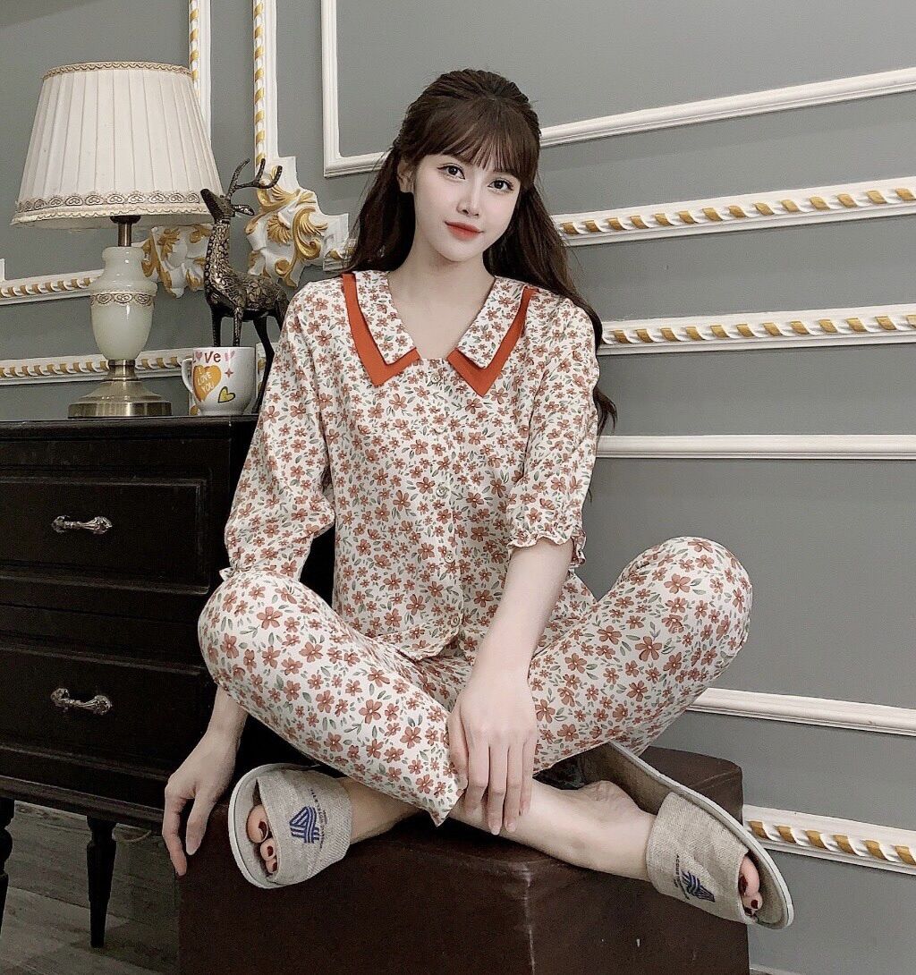 Đồ bộ mặc nhà xinh chất lụa hàn