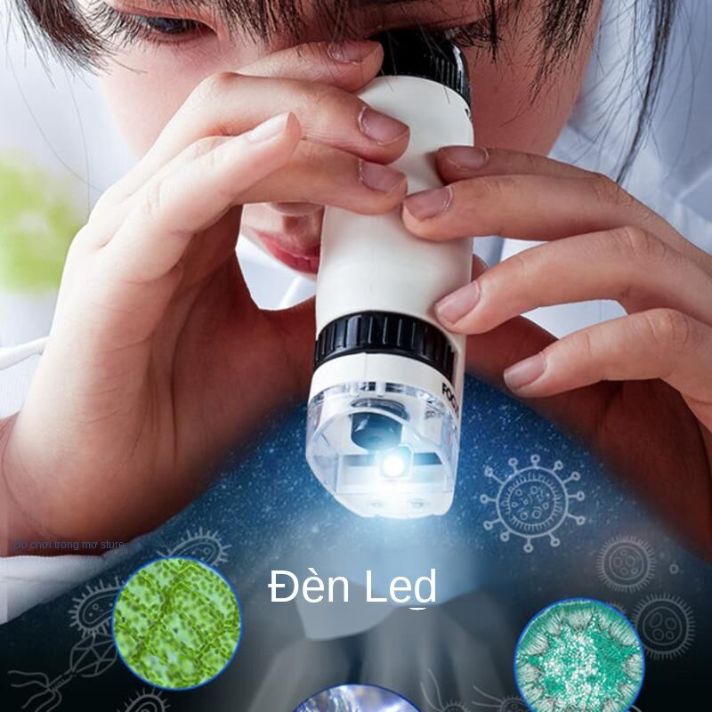 Handheld Microscope Kit Lab LED Light 60X-120X Home School Biological Science Educational Toys For Children Brinquedo STEM Gift